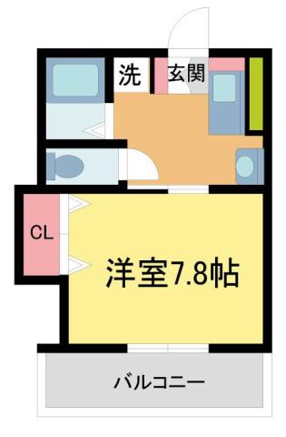 マンションてりは(1K/5階)の間取り写真