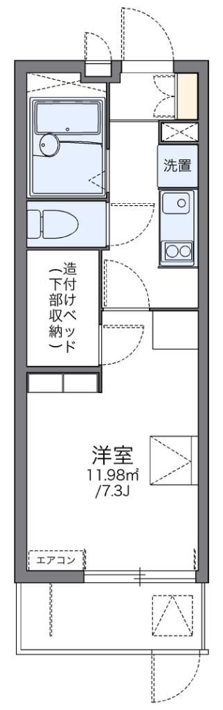 レオパレス安住(1K/1階)の間取り写真