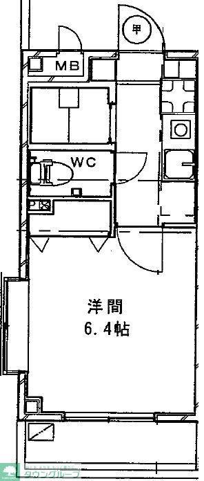 矢切ビル(1K/2階)の間取り写真