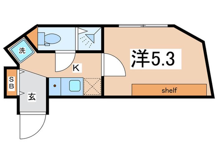THE HIGASHIOI(1K/2階)の間取り写真