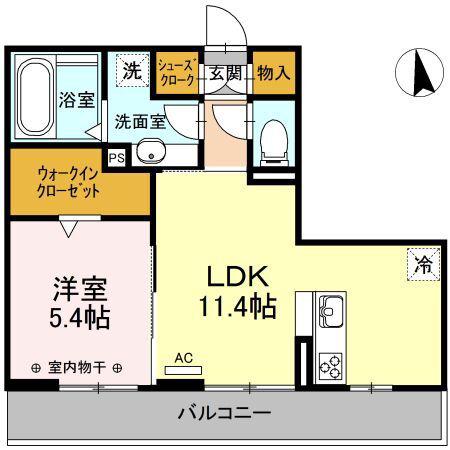 エミネンス山崎(1LDK/2階)の間取り写真