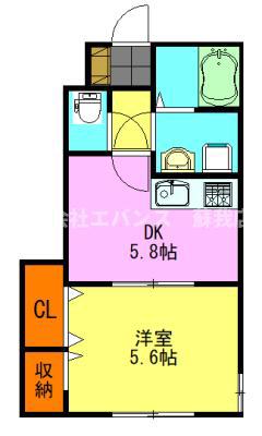 ナリトモ矢作A(1DK/1階)の間取り写真