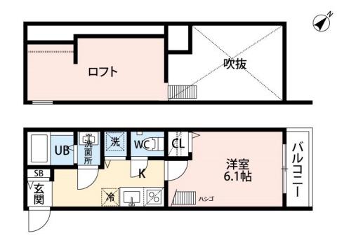 ティアラドアスカ(1K/2階)の間取り写真