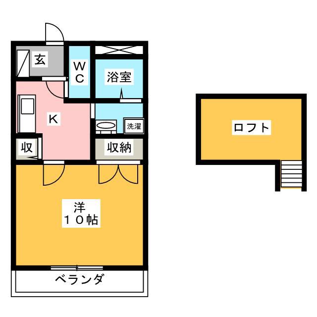 モンサンミッシェル(1K/2階)の間取り写真