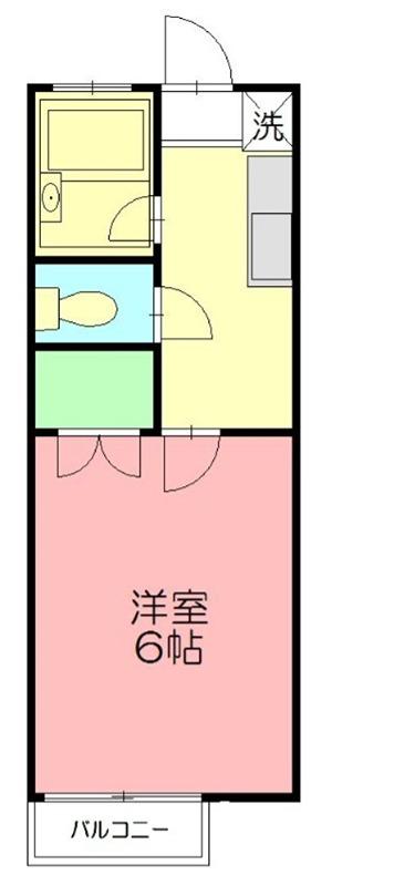 リリス湘南台(1K/2階)の間取り写真