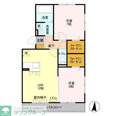 エクセル梨香(2LDK/3階)の間取り写真