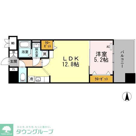 名駅アイサンメゾン(1LDK/4階)の間取り写真