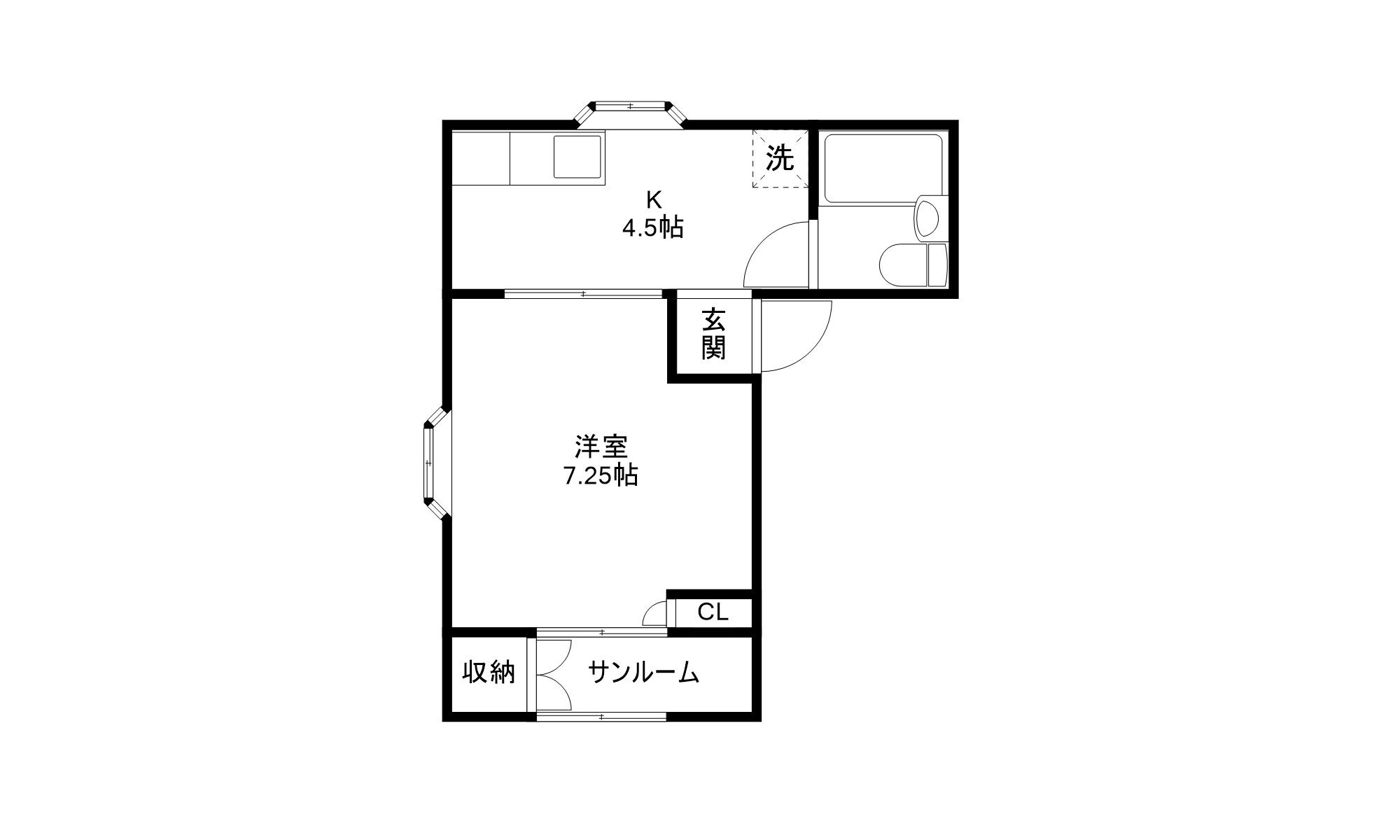 セドル88(1K/1階)の間取り写真