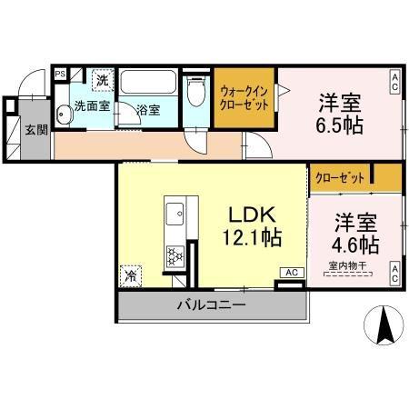 D-CRINUM川島田(2LDK/2階)の間取り写真
