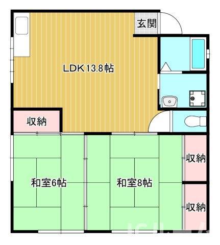 東城ハイツ(2LDK/1階)の間取り写真