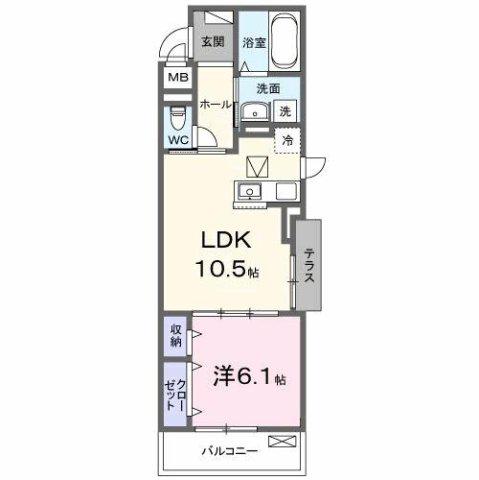 メゾン・ド・フロレゾン(1LDK/1階)の間取り写真