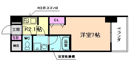 W-STYLE福島IIWISTARIA(1K/10階)の間取り写真