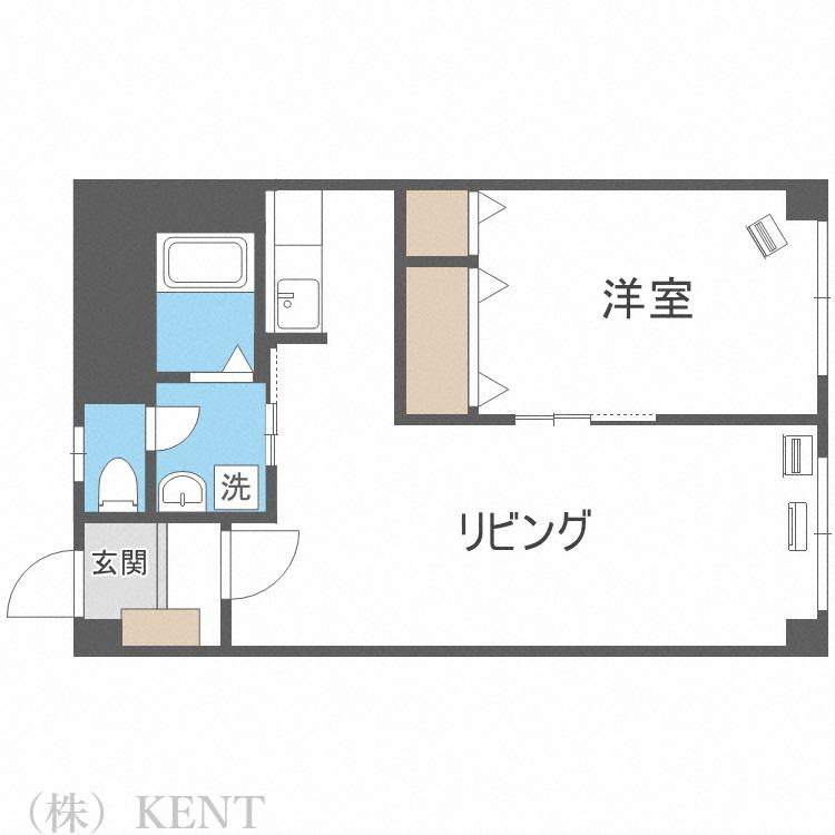 パレロワイヤル琴似(1LDK/7階)の間取り写真