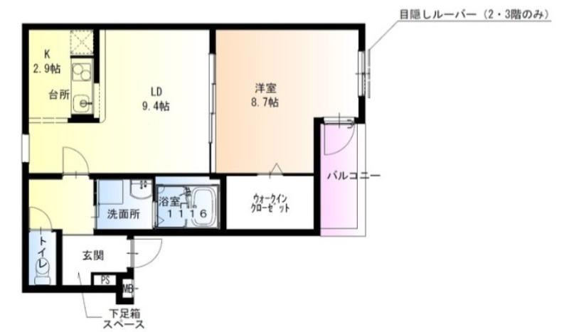 フジパレス堺百舌鳥梅町(1LDK/2階)の間取り写真