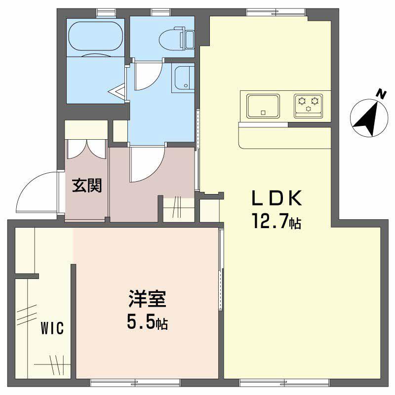 ディアス五反田(1LDK/1階)の間取り写真