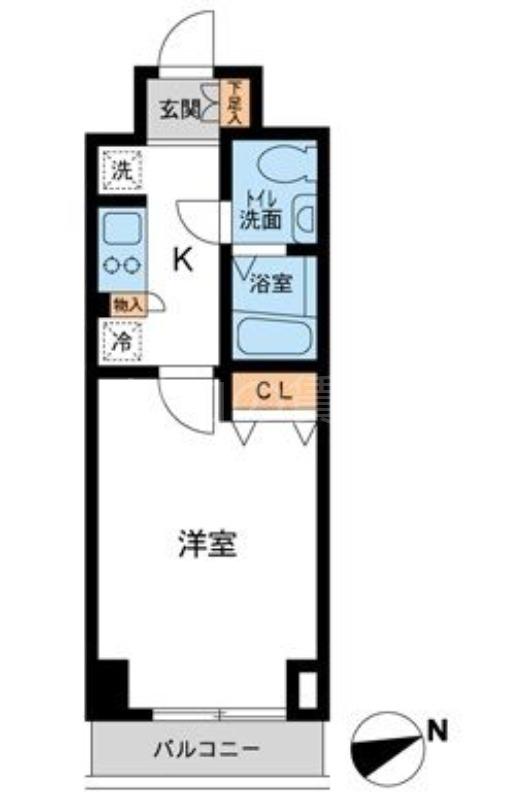 CASSIA KAWASAKI RESIDENCE(1K/5階)の間取り写真