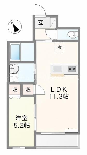 サンシャイン湘南(1LDK/4階)の間取り写真