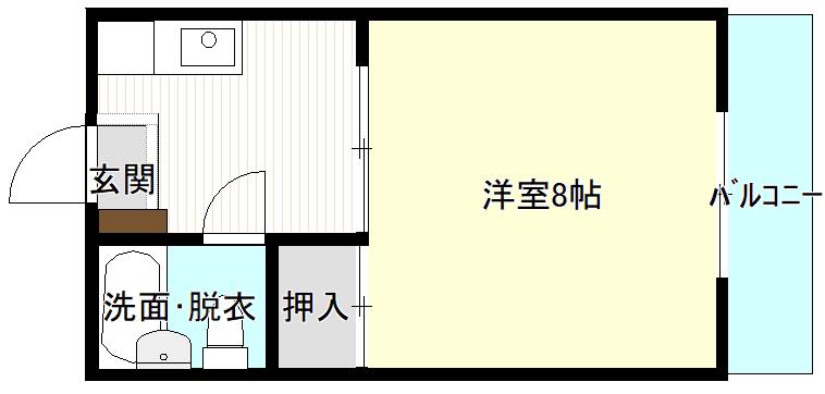 第2矢賀ハイム(1K/2階)の間取り写真