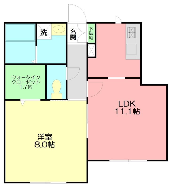 ヘーベルメゾン湘南・辻堂(1LDK/3階)の間取り写真