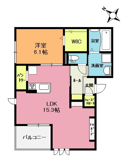 ラミエIV(1LDK/3階)の間取り写真