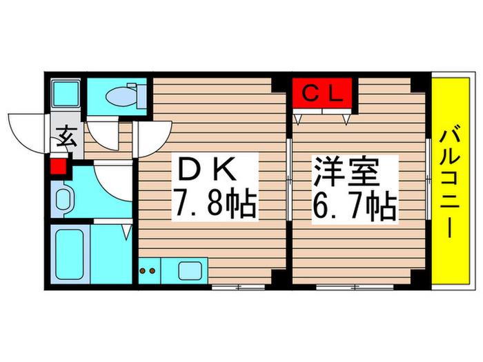 アーバヒルズ梅島(1DK/3階)の間取り写真