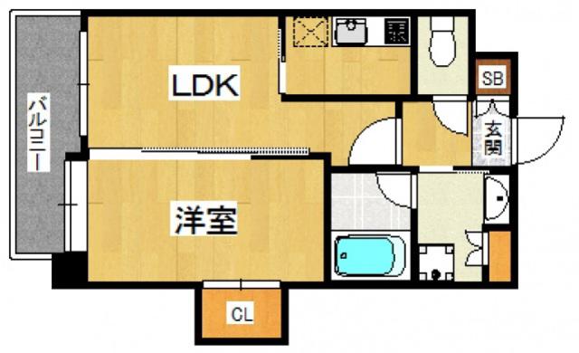 高宮ラ・ルース(1LDK/6階)の間取り写真
