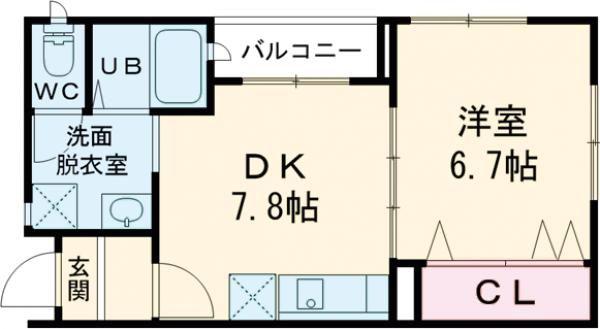 にゃんこハイツ(1DK/1階)の間取り写真