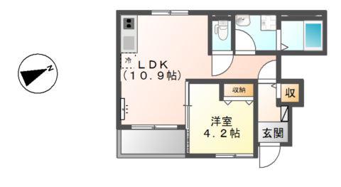 ディアシス(1LDK/1階)の間取り写真