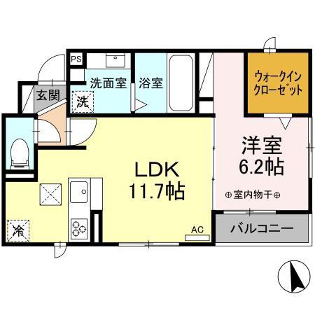 メゾン ド R(1LDK/1階)の間取り写真
