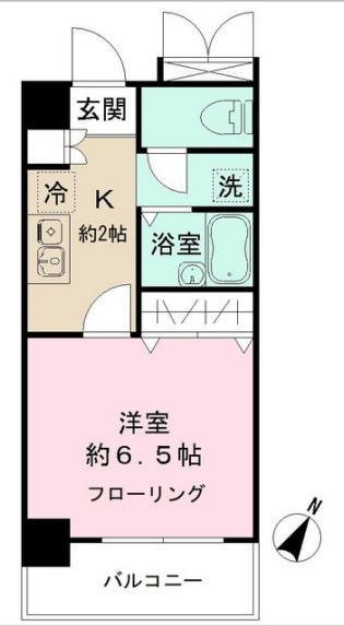 ガーデンサワ(1K/2階)の間取り写真