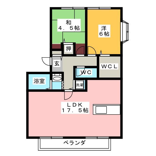 ユートピアビィレッジ高野台(2LDK/1階)の間取り写真