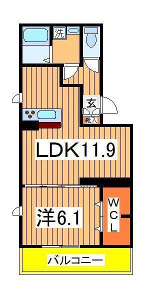 ノールメゾン南流山Ⅰ(1LDK/1階)の間取り写真