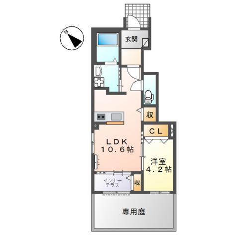 セレーノ アリア(1LDK/1階)の間取り写真