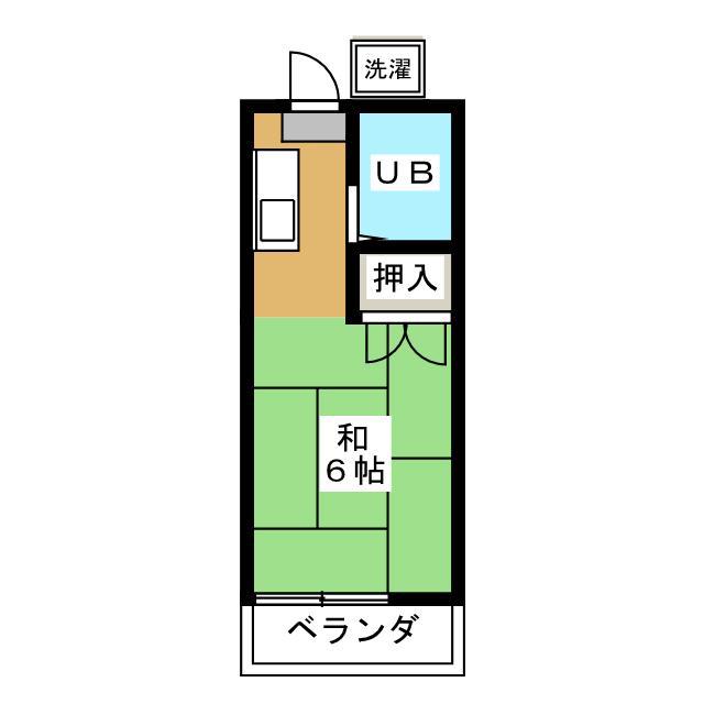 澤地ハイツ(ワンルーム/2階)の間取り写真