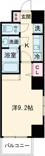 ゴルトベルク(1K/5階)の間取り写真