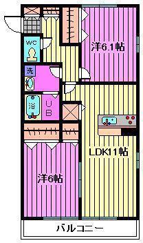 SOL CASA(2LDK/2階)の間取り写真