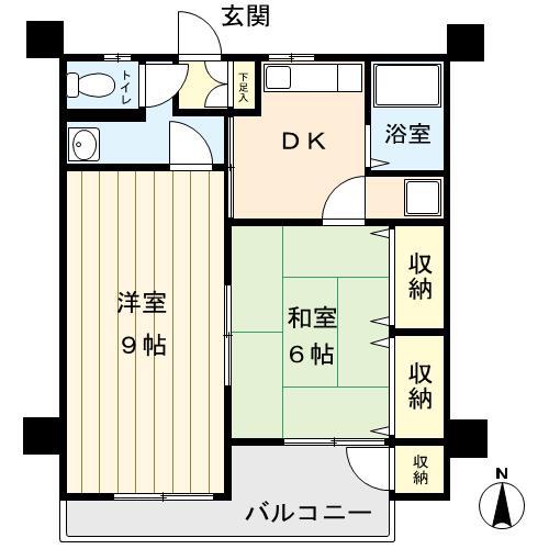 エトワール開成(2DK/3階)の間取り写真