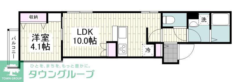 REUSSIR MIYABI(1LDK/4階)の間取り写真