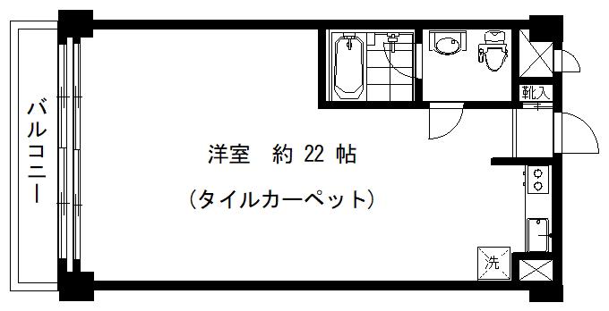 ルイマーブル乃木坂(ワンルーム/3階)の間取り写真