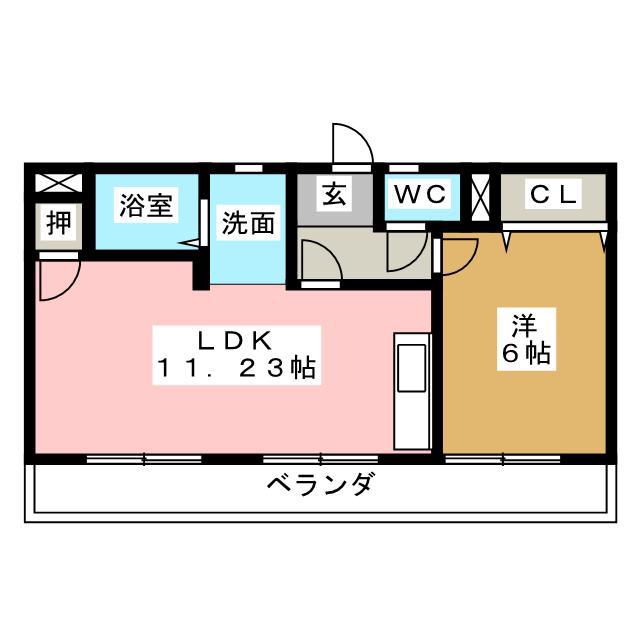 STEADY(1LDK/2階)の間取り写真