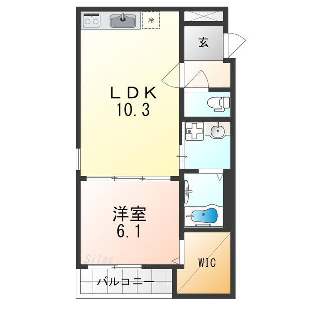 ボワヴェール(1LDK/2階)の間取り写真