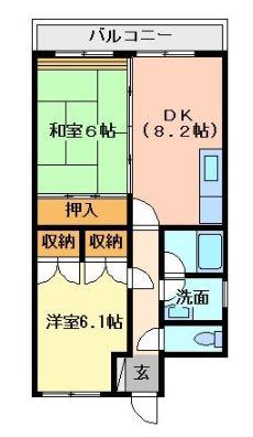 プルミエ(2DK/7階)の間取り写真