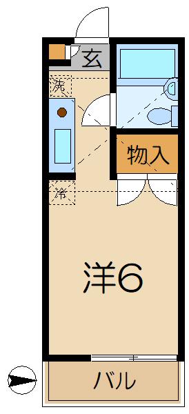 エメラルドハイム上大岡(ワンルーム/2階)の間取り写真