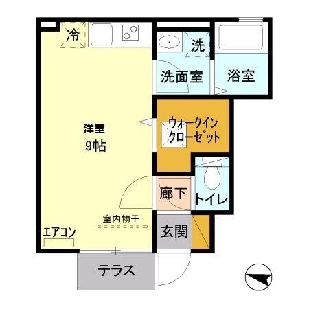 SANANFIELDA(ワンルーム/1階)の間取り写真