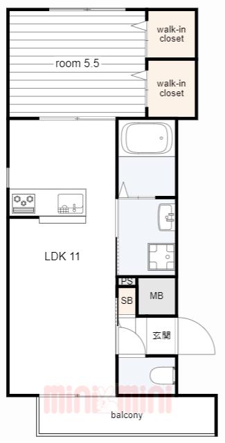 HEBEL MAISON M(1LDK/2階)の間取り写真