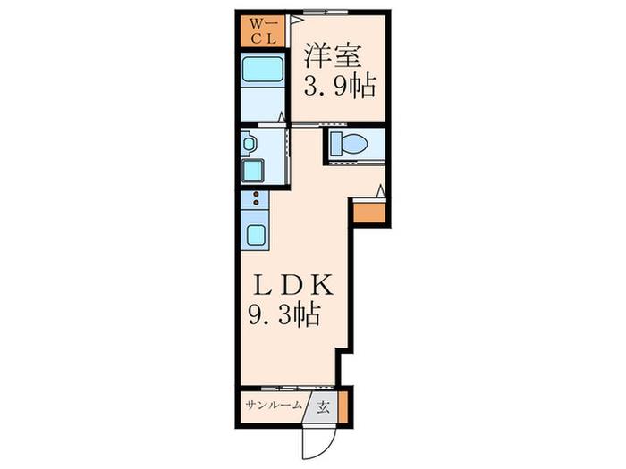パーチェM(1LDK/1階)の間取り写真