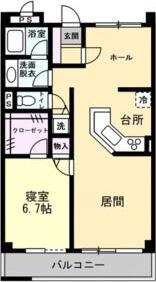 メルローズプレイス宇都宮(1LDK/2階)の間取り写真
