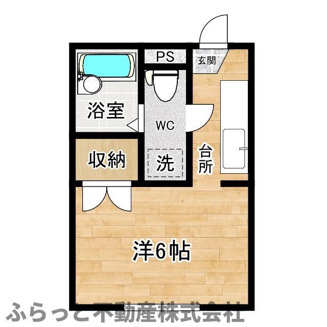 チェリーハイツつくば(1K/1階)の間取り写真