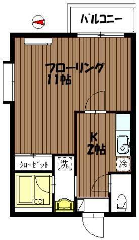 クレスティ砧(1K/2階)の間取り写真
