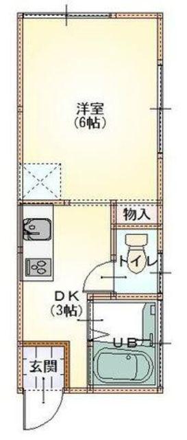 野沢ハイム(1DK/2階)の間取り写真